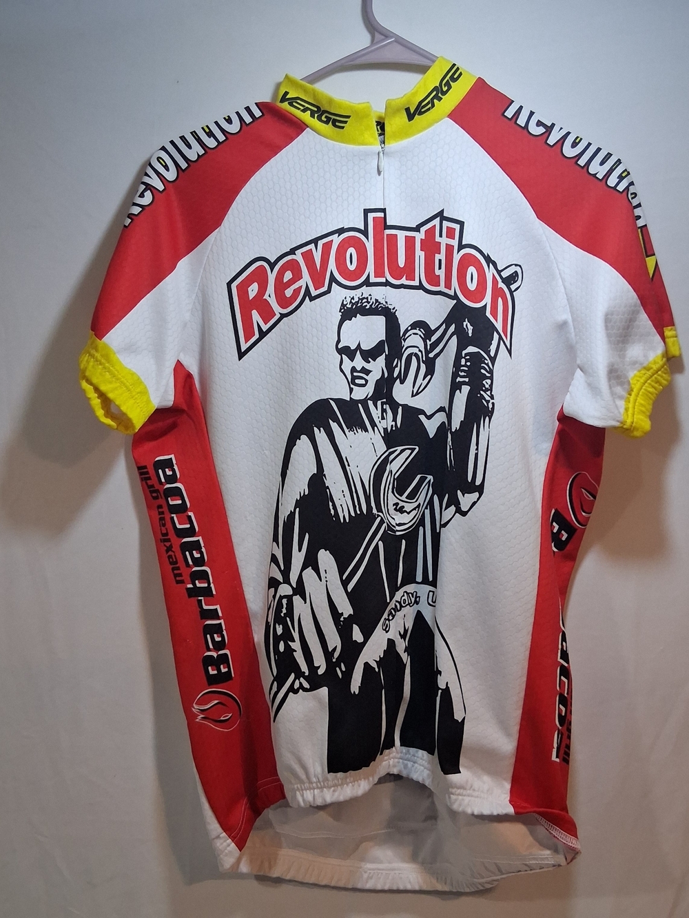 Erge Revolution Men’s Cycling Jersey - White/Red/Yellow